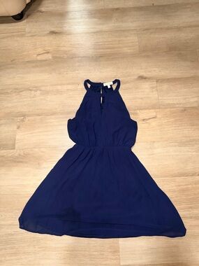 Monteau Royal Blue Halter Mini Dress